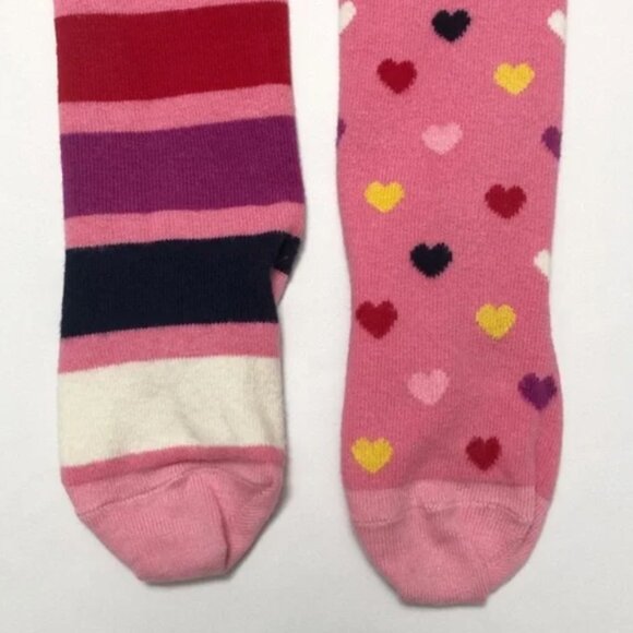 Hanna Andersson | Pink Tights with Stripes and Hearts Girls Size 3-4 - Picture 4 of 8
